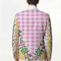 Hawaii Pikake Lokelani Plumeria Lei Blazer Pink Palaka Motifs
