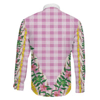 Hawaii Pikake Lokelani Plumeria Lei Family Matching Puletasi and Hawaiian Shirt Pink Palaka Motifs LT05 - Polynesian Pride