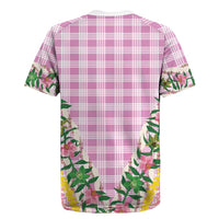 Hawaii Pikake Lokelani Plumeria Lei Rugby Jersey Pink Palaka Motifs