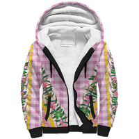 Hawaii Pikake Lokelani Plumeria Lei Sherpa Hoodie Pink Palaka Motifs
