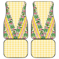 Hawaii Pikake Lokelani Plumeria Lei Car Mats Yellow Palaka Motifs