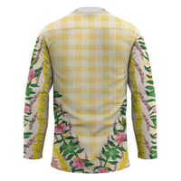 Hawaii Pikake Lokelani Plumeria Lei Hockey Jersey Yellow Palaka Motifs