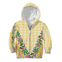 Hawaii Pikake Lokelani Plumeria Lei Kid Hoodie Yellow Palaka Motifs