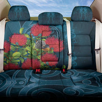 New Zealand Matariki Piwakawaka Back Car Seat Cover Maori Koru With Pohutukawa Flowers LT05 One Size Dark Teal - Polynesian Pride