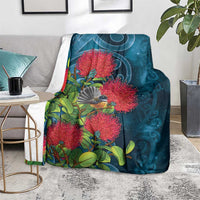 New Zealand Matariki Piwakawaka Blanket Maori Koru With Pohutukawa Flowers