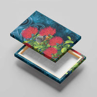 New Zealand Matariki Piwakawaka Canvas Wall Art Maori Koru With Pohutukawa Flowers