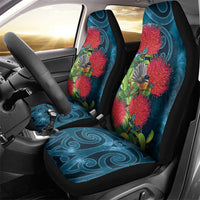 New Zealand Matariki Piwakawaka Car Seat Cover Maori Koru With Pohutukawa Flowers LT05 - Polynesian Pride