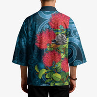 New Zealand Matariki Piwakawaka Kimono Maori Koru With Pohutukawa Flowers