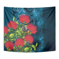New Zealand Matariki Piwakawaka Tapestry Maori Koru With Pohutukawa Flowers