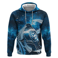 New Zealand Matariki Hoodie Pigeon Kereru Maori Fern Art LT05 Pullover Hoodie Blue - Polynesian Pride