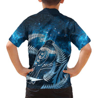 New Zealand Matariki Kid Hawaiian Shirt Pigeon Kereru Maori Fern Art LT05 - Polynesian Pride