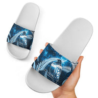 New Zealand Matariki Slide Sandals Pigeon Kereru Maori Fern Art
