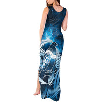 New Zealand Matariki Tank Maxi Dress Pigeon Kereru Maori Fern Art LT05 - Polynesian Pride