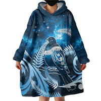 New Zealand Matariki Wearable Blanket Hoodie Pigeon Kereru Maori Fern Art LT05 - Polynesian Pride