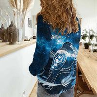 New Zealand Matariki Women Casual Shirt Pigeon Kereru Maori Fern Art LT05 - Polynesian Pride