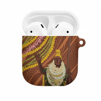 Hawaii King Kamehameha AirPods Case Hawaiian Kakau Pattern With Leis