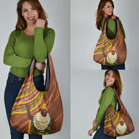 Hawaii King Kamehameha Grocery Bag Hawaiian Kakau Pattern With Leis