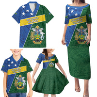 Personalised Solomon Islands Independence Day Family Matching Puletasi and Hawaiian Shirt With Coat Of Arms LT05 - Polynesian Pride