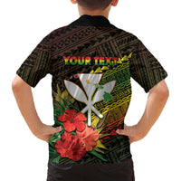 Personalized Hawaii Born and Raised Family Matching Long Sleeve Bodycon Dress and Hawaiian Shirt Kanaka Maoli Flag Day