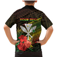 Personalized Hawaii Born and Raised Family Matching Mermaid Dress and Hawaiian Shirt Kanaka Maoli Flag Day