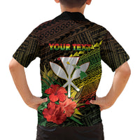 Personalized Hawaii Born and Raised Family Matching Off Shoulder Short Dress and Hawaiian Shirt Kanaka Maoli Flag Day LT05 - Polynesian Pride