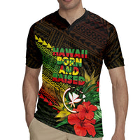 Personalized Hawaii Born and Raised Rugby Jersey Kanaka Maoli Flag Day LT05 - Polynesian Pride