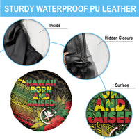 Hawaii Born and Raised Spare Tire Cover Kanaka Maoli Flag Day
