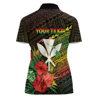 Personalized Hawaii Born and Raised Women Polo Shirt Kanaka Maoli Flag Day LT05 - Polynesian Pride