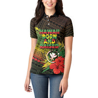 Personalized Hawaii Born and Raised Women Polo Shirt Kanaka Maoli Flag Day LT05 - Polynesian Pride