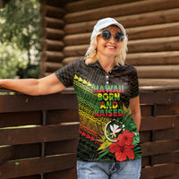 Personalized Hawaii Born and Raised Women Polo Shirt Kanaka Maoli Flag Day LT05 - Polynesian Pride