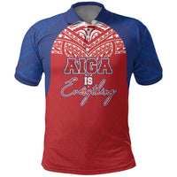 Aiga Samoa Polo Shirt Aiga Is Everything LT05 Red - Polynesian Pride