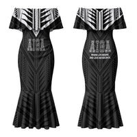 Samoa Aiga Couples Matching Mermaid Dress and Long Sleeve Button Shirt Samoan Tribal Pattern LT05 - Polynesian Pride