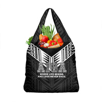 Samoa Aiga Grocery Bag Samoan Tribal Pattern LT05 1-pack One Size Black - Polynesian Pride