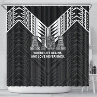 Samoa Aiga Shower Curtain Samoan Tribal Pattern LT05 - Polynesian Pride