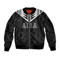Samoa Aiga Sleeve Zip Bomber Jacket Samoan Tribal Pattern LT05 Unisex Black - Polynesian Pride