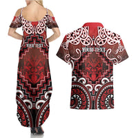 Personalised New Zealand Aotearoa Couples Matching Summer Maxi Dress and Hawaiian Shirt Te Reo Maori Ake Ake Ake LT05 - Polynesian Pride