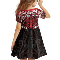 Personalised New Zealand Aotearoa Family Matching Off The Shoulder Long Sleeve Dress and Hawaiian Shirt Te Reo Maori Ake Ake Ake LT05 - Polynesian Pride