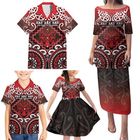 Personalised New Zealand Aotearoa Family Matching Puletasi and Hawaiian Shirt Te Reo Maori Ake Ake Ake LT05 - Polynesian Pride