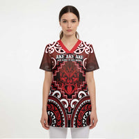 Personalised New Zealand Aotearoa Scrub Top Te Reo Maori Ake Ake Ake - Polynesian Pride