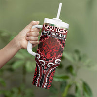Personalised New Zealand Aotearoa Tumbler With Handle Te Reo Maori Ake Ake Ake - Polynesian Pride