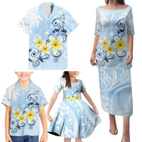 FSM Chuuk Constitution Day Family Matching Puletasi and Hawaiian Shirt Polynesian Curves Plumeria LT05 - Polynesian Pride