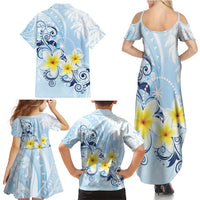 FSM Chuuk Constitution Day Family Matching Summer Maxi Dress and Hawaiian Shirt Polynesian Curves Plumeria LT05 - Polynesian Pride