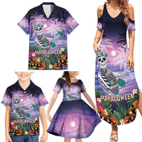 Happy Hulaween Family Matching Summer Maxi Dress and Hawaiian Shirt Mahaloween Skeleton Dancing LT05 - Polynesian Pride