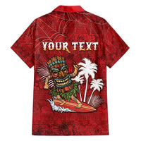 Personalised Aloha Halloween Family Matching Long Sleeve Bodycon Dress and Hawaiian Shirt Skeleton Surfing LT05 - Polynesian Pride