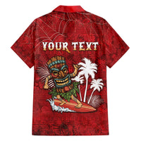 Personalised Aloha Halloween Family Matching Off The Shoulder Long Sleeve Dress and Hawaiian Shirt Skeleton Surfing LT05 - Polynesian Pride
