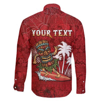 Personalised Aloha Halloween Family Matching Off The Shoulder Long Sleeve Dress and Hawaiian Shirt Skeleton Surfing LT05 - Polynesian Pride