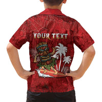 Personalised Aloha Halloween Family Matching Tank Maxi Dress and Hawaiian Shirt Skeleton Surfing