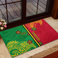 Vanuatu Happy Unity Day Rubber Doormat Polynesian Plumeria LT05 - Polynesian Pride