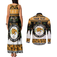 Custom Hawaii James Campbell High School Christmas Couples Matching Tank Maxi Dress and Long Sleeve Button Shirt Tropical Santa Claus LT05 - Polynesian Pride