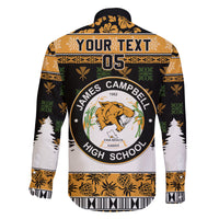 Custom Hawaii James Campbell High School Christmas Family Matching Off Shoulder Long Sleeve Dress and Hawaiian Shirt Tropical Santa Claus LT05 - Polynesian Pride